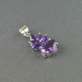 2.2ct Purple Amethyst Pendant Oval Cut Floral 14k White Gold Finish NO CHAIN