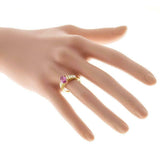 2ct Oval Cut Pink Sapphire Engagement Ring Baguette Accent 14k YellowGold Finish