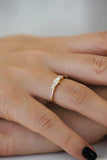 0.4ct Baguette Diamond Engagement Ring 14k Yellow Gold Over Four Stone Delicate