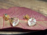 1.2ct Round Cut Moissanite Solitaire Stud Earrings Women 14k Yellow Gold Plated