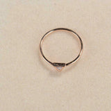 Bezel Set Minimalist Engagement Ring 0.2ct Trillion Diamond 14k Rose Gold Finish