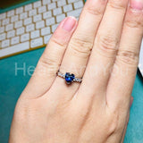 1ct Heart Cut Simulated Sapphire Accented Engagement Ring 14k White Gold Plated