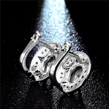 1.5Ct Oval Cut VVS1D Diamond Stud Earrings 14K White Gold Finish Milgrain Unique