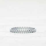 Stackable Full Eternity Wedding Band 1ct Round Cut Diamond 14k YellowGold Finish