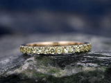 1Ct Round Cut Green Peridot Full Eternity Wedding Band Ring 14K Rose Gold Finish