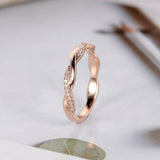 1ct Round Cut Diamond Engagement Ring Twisted Rope Infinity 14k Rose Gold Finish