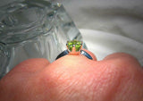 2ct Oval Cut Green Peridot 6 Prong Solitaire Engagement Ring 14k White Gold Over