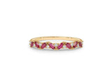 1ct Marquise Cut Pink Ruby Half Eternity Wedding Band Ring 14k YellowGold Finish