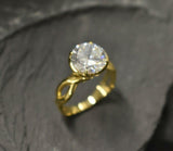 1.2ct Engagement Ring Round Cut Diamond Infinity Design 14k Yellow Gold Finish