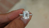 2ct Emerald Diamond Accent Solitaire Gatsby Engagement Ring 14k White Gold Over