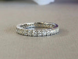 Full Eternity Promise Wedding Ring Band 2ct Round Diamond 14k White Gold Finish