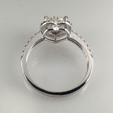 2ct Heart Cut Diamond Engagement Ring Halo 14k White Gold Over with Round Accent