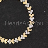 1ct Round Cut Moissanite Heart Love Valentine Bracelet 14k Yellow Gold Plated