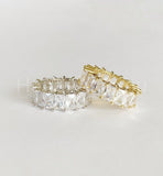 3ct Radiant Simulated Diamond Full Eternity Wedding Band 14k Yellow Gold Plated