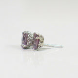 1.5ct Oval Cut Purple Amethyst Solitaire Women Stud Earrings 14k White Gold Over