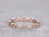 Stackable Full Eternity Wedding Band 1ct Round Cut Diamond 14k Rose Gold Finish