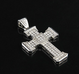 3.5ct Round Cut Diamond Christ Cross God Pendant 14k White Gold Finish NO CHAIN