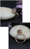 1.4ct Round Cut Peach Morganite Engagement Ring 14k Rose Gold Finish Solitaire