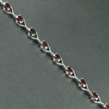 9Ct Oval Cut Red Garnet Stylish Design Tennis Bracelet 14K White Gold Finish