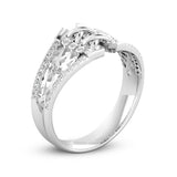 1Ct Round Cut Diamond Unique Corset Design Wedding Band Ring 14K White Gold Over