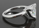 3Ct Trillion Cut Diamond Classic Solitaire Engagement Ring 14K White Gold Finish