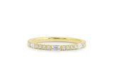 Stackable Half Eternity Wedding Band 0.9ct Baguette Diamond 14k Yellow Gold Over