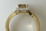 2ct Radiant Cut Yellow Sapphire Engagement Ring Split Shank 14k Yellow Gold Over