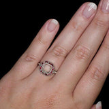 4Ct Princess Cut Pink Ruby Unique Art Deco Engagement Ring 14K White Gold Finish