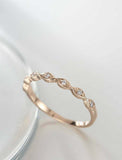 1ct Round Cut Diamond Wedding Band Vintage Half Eternity 14k Rose Gold Finish