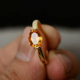 0.8ct Oval Cut Yellow Citrine Engagement Ring 14k Yellow Gold Finish Solitaire