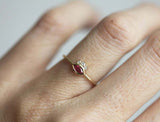 1ct Marquise Cut Pink Ruby Engagement Ring 14k YellowGold Finish Diamond Cluster