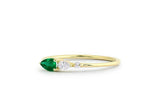 0.5ct Pear Green Emerald Teardrop Minimalist Engagement Ring 14k YellowGold Over