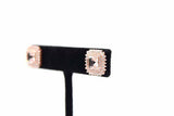 1ct Cushion Cut Peach Morganite Squarish Stud Earring Women 14k Rose Gold Finish