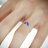 2Ct Marquise Cut Blue Tanzanite Crown Floral Engagement Ring 14K White Gold Over