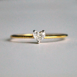 0.5ct Heart Simulated Diamond Solitaire Engagement Ring 14K Yellow Gold Plated