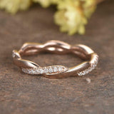 1ct Round Cut Diamond Wedding Band Twisted Rope Infinity 14k Rose Gold Finish