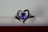 1ct Engagement Ring Oval Cut Tanzanite Bypass Style Heart 14k White Gold Finish