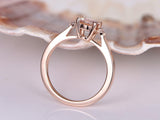 1.2ct Round Cut Peach Morganite Solitaire Engagement Ring 14k Rose Gold Finish