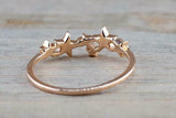 1ct Round Cut Diamond Engagement Ring Multi Star Design 14k Rose Gold Finish