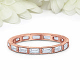 3Ct Baguette Cut Diamond Stackable Eternity Wedding Band 14K Rose Gold Finish