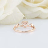 0.5ct Round Cut VVS1D Diamond Engagement Ring Crown Design 14k Rose Gold Finish