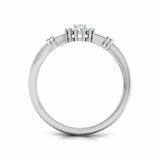 2Ct Round Baguette Cut Diamond Bypass Style Engagement Ring 14K White Gold Over