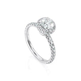 1.65ct Round Cut Diamond Halo Engagement Ring 14k White Gold Finish with Accents