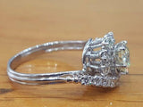 2.5Ct Round Diamond Swirl Twist Solitaire Engagement Ring 14K White Gold Finish