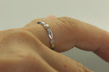 1.1Ct Round Cut Diamond Dainty Stackable Wedding Band 14K White Gold Finish