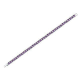 15Ct Princess Cut Purple Amethyst Elegant Tennis Bracelet 14K White Gold Finish