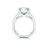 Solitaire with Accents Engagement Ring 2.25ct Asscher Diamond 14k WhiteGold Over