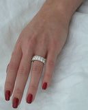 5Ct Round Diamond Three Row Exquisite Eternity Wedding Band 14K White Gold Over