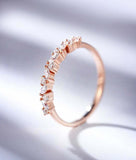 1.5ct Marquise & Round Cut Diamond Wedding Band Half Eternity 14k Rose Gold Over