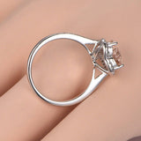 1ct Heart Cut Peach Morganite GF Proposal Engagement Ring 14k White Gold Finish